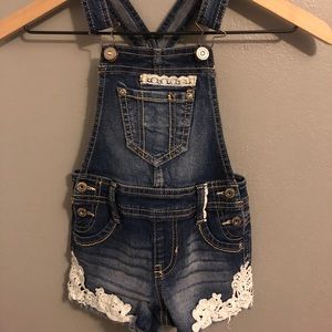 Girls overalls size 4/5 with lace detail